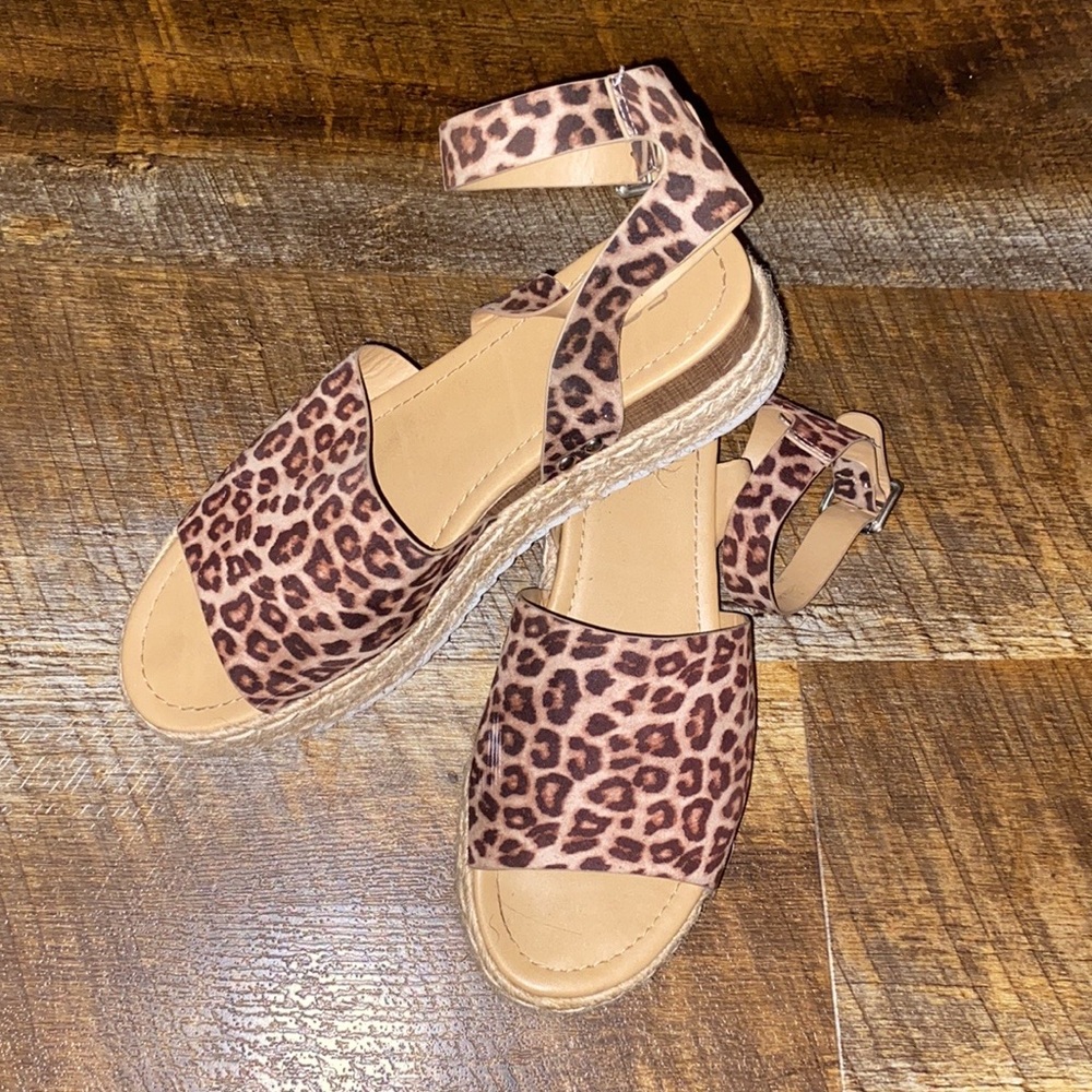 Cheetah Ankle Platform Sandals